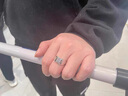 男士戒指1克拉霸氣潮男仿真鉆戒情侶婚戒pt950鉑金莫桑石白金男戒 50分輕奢款 曬單實拍圖