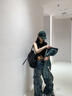 ANN ANDELMAN徐藝洋同款銀河系列閃閃燙鉆LOGO背心上衣顯瘦圓領(lǐng)掐腰無袖T恤 黑色 XS 曬單實(shí)拍圖
