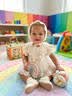 蘭咖小熊（Lan Ka xiao xiong）蘭咖小熊嬰幼兒寶寶爬爬服外出服女孩洋氣連衣裙寶寶公主裙子紗裙 梔子花開-法式蕾絲嬰兒連衣裙 含帽子 66cm （0-6個月寶寶） 曬單實拍圖