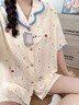 另約睡衣女款夏季純棉短袖帶胸墊2026新款全棉夏天可愛少女家居服套裝 蘋果小象 【固定胸墊】 XL 曬單實拍圖