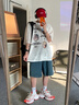 QGF純色運動休閑牛仔短褲女生新款夏季寬松顯瘦透氣百搭五分半截褲子 復古藍 【高品質】 M [建議90-100斤] 曬單實拍圖