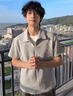 主意范美式假兩件拼接短袖男款夏季高級感重磅半拉鏈T恤正肩翻領半截袖 T333淺灰（升級版） L 曬單實拍圖