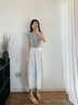 對白油畫暈染A字半身裙女2025春夏季新款設(shè)計(jì)感顯瘦中長款傘裙子 暈染花色 S 曬單實(shí)拍圖