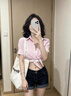 尤克達蒂（yookdd）短褲女美式復古卷邊牛仔夏季低腰露臍彈力緊身顯瘦百搭包臀熱褲子 深藍色熱褲XL【116-125斤】 曬單實拍圖