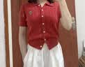 Teenie Weenie小熊針織開衫2025夏季新款寬松休閑絞花刺繡款女毛衣 曬單實拍圖