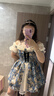 LULUALWAYS【商場同款】25夏季新款洛麗塔復古宮廷甜美立領連衣裙宴會晚禮服 藍色 L 曬單實拍圖