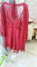 媚の火女士性感睡衣女夏季吊带睡裙两件套蕾丝内衣居服大码冰丝高级感 酒红色 XL码（115-130斤） 实拍图