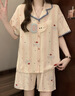 另約睡衣女款夏季純棉短袖帶胸墊2026新款全棉夏天可愛少女家居服套裝 蘋果小象 【固定胸墊】 M 曬單實拍圖