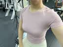 gigt極吉短袖T恤女夏季輕薄透氣一體織運動收腰短袖瑜伽T恤 粉霧色 M 曬單實拍圖