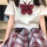 jk制服短裙大碼女學生基礎款百褶裙學院風夏季半身裙套裝女裝大佬 金魚姬裙子【衣服+裙子+領結】 M 曬單實拍圖