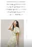 對白法式浪漫碎花連衣裙女2026夏季新款氣質花苞袖度假風百褶長裙 黃色碎花 M 曬單實拍圖