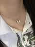 愛馬仕（HERMES） POP H項鏈系列 H字母標志吊墜鍍金鎖骨項鏈 女款七夕禮物 H147991FO49 白色大號 曬單實拍圖