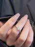 BJYL一克拉銀色戒指女士款結(jié)婚對戒開口可調(diào)節(jié)仿鉆戒過新年禮物送女友 六爪戒指女款 曬單實(shí)拍圖