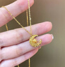 中國珠寶黃金吊墜足金碎冰冰星月之戀項鏈送女友送老婆七夕情人節(jié)禮物 曬單實拍圖