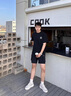 C.MATK男士短袖t恤夏季新款簡約純色百搭休閑打底衫舒適圓領(lǐng)半袖上衣 黑色-B 2XL 曬單實(shí)拍圖