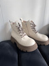 他她（TATA）張淼怡同款魔法靴厚底馬丁靴女靴子黑色加絨短靴秋冬女靴CES01DD4 米白（單里） 38 曬單實(shí)拍圖