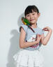 女童夏套裝2026新款韓版可愛卡通T恤半身裙兩件套小女孩夏裝衣服 藍色【背心+裙子】內有安全褲 130 曬單實拍圖
