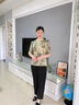 羅蒙（ROMON）t恤女真絲上衣服年輕女裝洋氣夏裝2025新款高貴闊太太桑蠶絲中袖 綠色 XL （推薦105-120斤） 曬單實拍圖