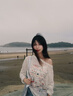 哈魯迪貓咪狗狗長袖t恤女2026夏季小眾慵懶風圓領套頭薄款透氣寬松罩衫 杏色 M （90-110斤） 曬單實拍圖