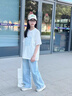 女童褲子夏季薄款2026新款兒童直筒牛仔褲大童長褲女孩夏裝闊腿褲 藍色 （夏季薄款） 140 cm （建議身高135cm左右） 曬單實拍圖