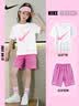 NIKE耐克女童夏季套裝2026新款女孩粉色短袖洋氣純棉夏裝兒童休閑裝 紫紅色【純棉兩件套】 /假一賠十 150 /M 【建議身高140-152cm】 曬單實拍圖