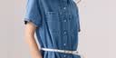 Levi's李維斯26年春夏新款女士美式復古休閑牛仔短袖襯衫連衣裙 藍色 M 曬單實拍圖