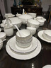 藝汐 輕奢簡(jiǎn)約高檔餐具整套 景德鎮(zhèn)骨瓷碗碟套裝家用釉下彩碗筷盤(pán)送禮 高溫釉下彩丨皮箱包裝丨 80件套 曬單實(shí)拍圖