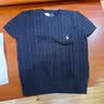Polo Ralph Lauren 拉夫勞倫 女童 經典款絞花編結棉質短袖針織衫RL42432 410-深藍色 XL 曬單實拍圖