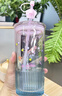 膳魔師（THERMOS）兒童水杯哈利波特幻彩玻璃吸管冷飲杯學(xué)生杯情侶禮物帶防塵塞TCGT 曬單實(shí)拍圖