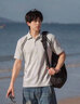 肯奈迪（KENNAIDI）cleanfit重磅Polo衫短袖男士夏季美式復古條紋翻領正肩t恤上衣服 灰色 2XL 【170CM-180CM】 曬單實拍圖
