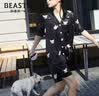 野獸派（THE BEAST）“躲貓貓”白條紋印花22姆米真絲家居服套裝情侶睡衣 女士 M  曬單實拍圖