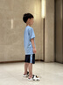 真維斯童裝兒童套裝男童2026新款冰絲速干夏季男孩短袖衣服中大童運動服 【速干透氣 短袖運動套裝】藍 傳奇黑_9 110 曬單實拍圖