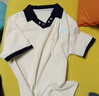 羅蒙（ROMON）涼感短袖t恤女夏季新款韓版寬松大尺碼polo領撞色小個子半袖上衣 杏色 M 【建議80-100斤】 曬單實拍圖