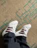 adidas NY 90 STRIPES經(jīng)典運(yùn)動板鞋男女阿迪達(dá)斯三葉草   漢玉白/紅色/金色   43 曬單實(shí)拍圖