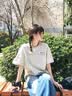 魯雅爾甜美風可愛臘腸狗印花短袖t恤女夏季純棉寬松休閑小個子半袖上衣 白灰色 L 曬單實拍圖