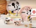迪士尼（Disney）兒童餐具套裝可愛女生卡通樂悠米奇黛絲碗盤一對裝兒童餐具 樂悠米奇米妮碗盤組合兩套 曬單實拍圖