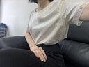 玖姿·安娜蔻國風花邊拼接桑蠶絲提花肌理圓領上衣女2026夏季新款 本白 M 建議體重105-115斤 曬單實拍圖
