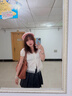 哈魯迪甜美風蕾絲邊綁帶短袖T恤女夏季泡泡袖洋氣顯瘦獨特別致襯衫上衣 白色 L (80-100斤） 曬單實拍圖