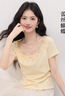熙世界（sllsky）釘珠蝴蝶蕾絲拼接短袖T恤女2026夏季新款獨特漂亮小衫上衣 曬單實拍圖