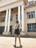 NY-RCE煙灰色牛仔短褲女夏季新款韓版寬松不規(guī)則毛邊顯瘦休閑闊腿熱褲 煙灰色 L 曬單實拍圖