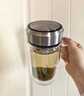 領臣（LINGCHEN）茶杯雙層玻璃水杯大容量泡茶杯子帶把手濾網商務辦公行政領導男士 曬單實拍圖