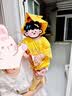 G.duck小黃鴨嬰兒衣服夏季薄款包屁衣新生兒連體衣男女寶寶百天滿月哈衣 黃色+帽子+襪子 66cm 建議0-3個月8-12斤 曬單實拍圖