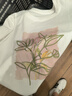香影【涼感抑菌】刺繡印花白t恤女2026夏季新款圓領短袖棉質上衣 白色 L 165/110-125斤/上衣56CM 曬單實拍圖