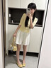 拉夏貝爾冰絲亞麻闊腿短褲女夏2026新款外穿高腰顯瘦棉麻五分裙褲 白色 M 曬單實拍圖