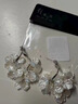 宜品達耳釘女輕奢小眾高級感2026新款法式貝殼花瓣流蘇氣質耳環耳飾耳夾 白色一對裝 曬單實拍圖