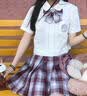 jk制服短裙大碼女學生基礎款百褶裙學院風夏季半身裙套裝女裝大佬 金魚姬裙子【衣服+裙子+領結】 2XL 曬單實拍圖