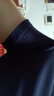 雙星（shuangxing）斜肩短袖t恤女夏季新款性感露肩褶皺收腰顯瘦辣妹上衣 藏藍 M 曬單實拍圖