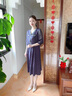羅蒙（ROMON）真絲連衣裙大牌復古風牛仔藍女夏2024新款時尚氣質(zhì)桑蠶絲長款裙子 牛仔藍 XL 【推薦110-120斤穿】 曬單實拍圖
