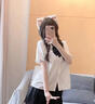 尤克達(dá)蒂（yookdd）短袖JK制服套裝白襯衫女學(xué)院風(fēng)短裙百褶裙日系寬松百搭學(xué)生套裝 套裝【白襯衫+黑百褶+領(lǐng)結(jié)】 L 【建議105-115斤】 曬單實(shí)拍圖