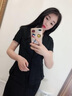 普妮姿職業(yè)裝女套裝夏時(shí)尚氣質(zhì)短袖西裝珠寶店酒店前臺美容師工作服教師 【單件】黑色西裝 L【建議：98-107斤】 曬單實(shí)拍圖